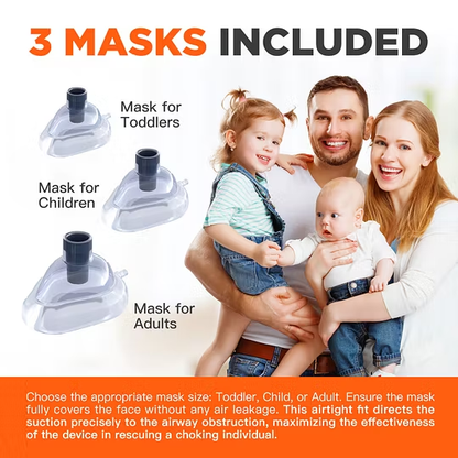 Portable Choking Rescue Device with 3 Masks